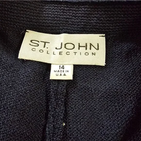 St John Collection Knit Cropped Wide Leg Pants Blue 14